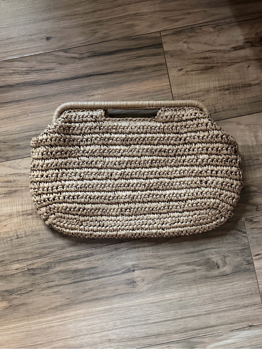 Evereve Natural Straw Woven Clutch - Beige